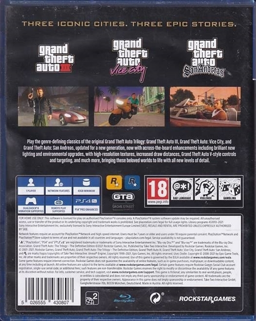 Grand Theft Auto the Trilogy the Definitive Edition - PS4 (A Grade) (Genbrug)